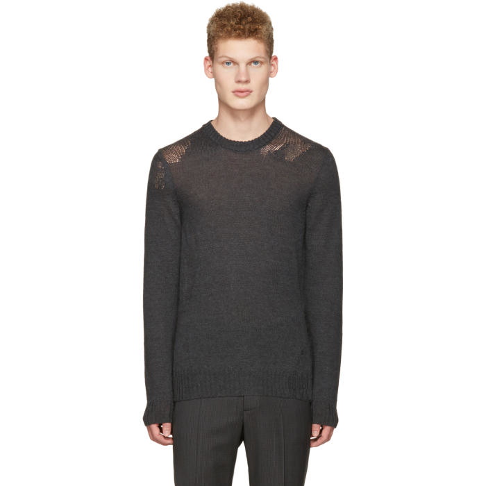 Photo: Maison Margiela Grey Mohair Distressed Sweater