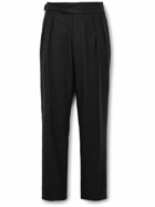 Ralph Lauren Purple label - Byron Straight-Leg Pleated Wool Trousers - Black