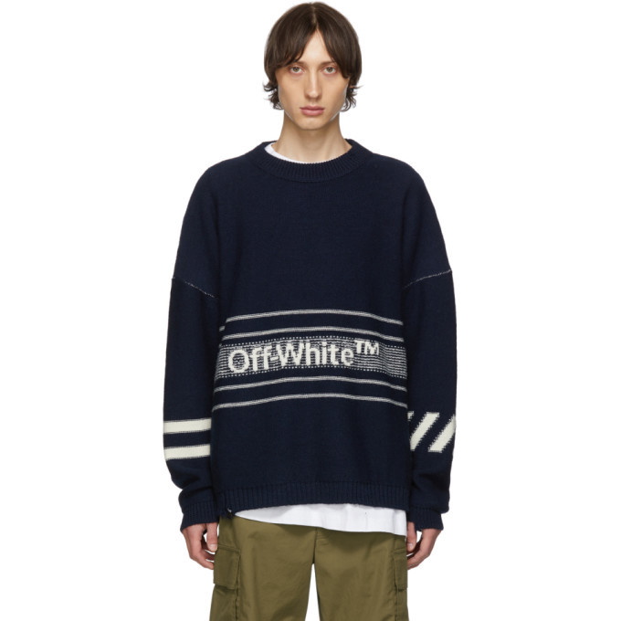 Photo: Off-White SSENSE Exclusive Navy Knit Sweater