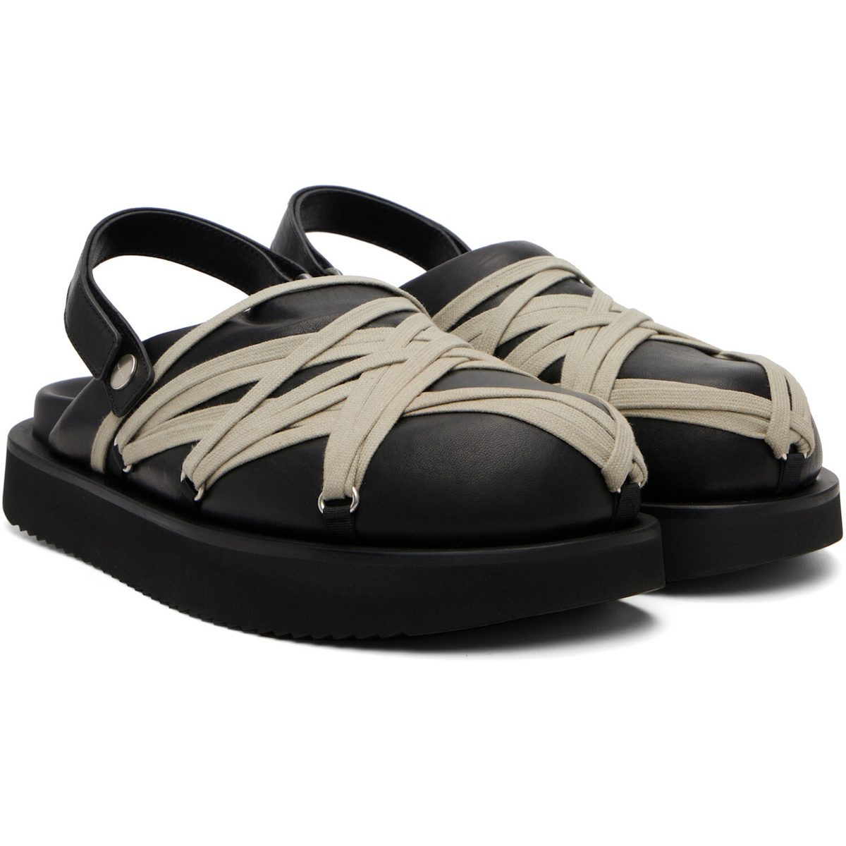 Rick Owens Black Tower Padded Megalace Platform Loafers