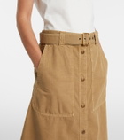 Moncler Belted denim midi skirt