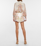 Zimmermann - High-waisted floral linen shorts