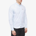 Maison Kitsuné Men's Tricolor Fox Patch Classic Shirt in Light Blue