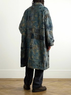 KAPITAL - Boro Cavalier Distressed Cotton and Linen-Blend Jacket - Blue