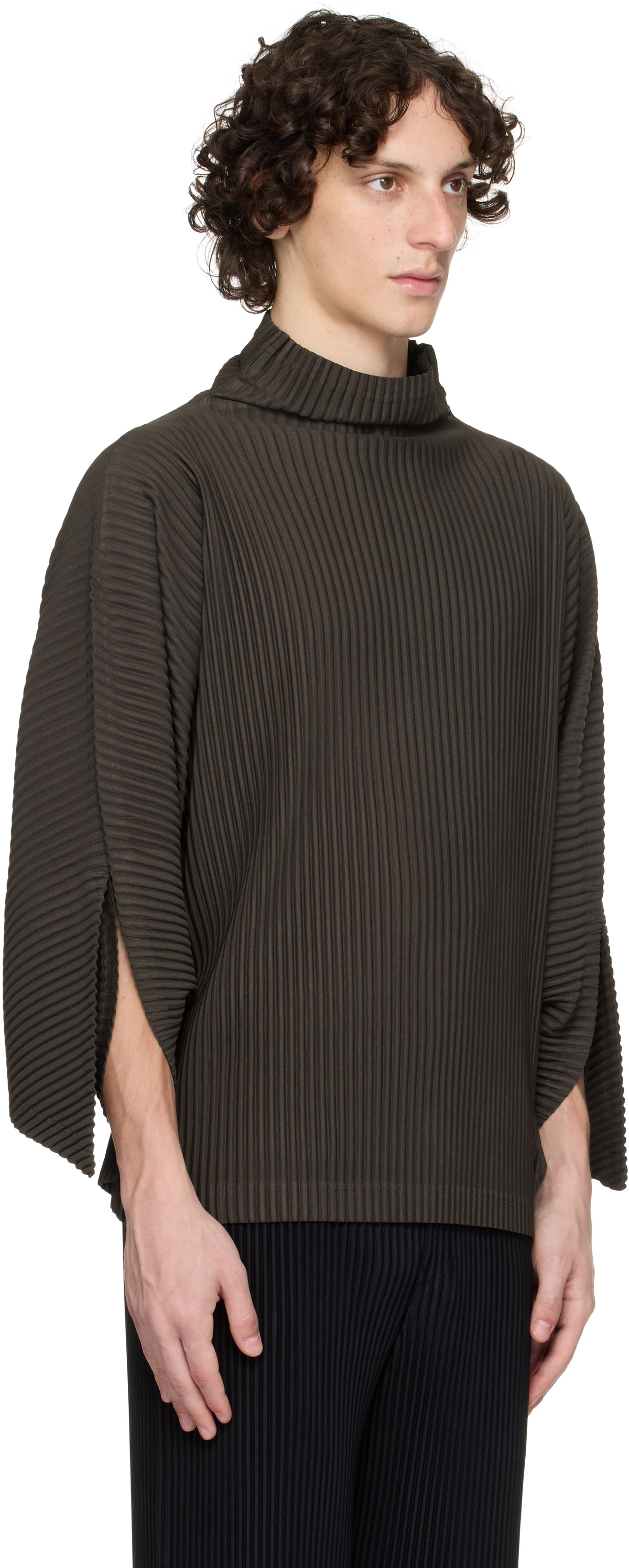 HOMME PLISSÉ ISSEY MIYAKE ネックウォーマー HOMME PLISSÉ ISSEY MIYAKE Brown Kinetic Sculpture Turtleneck Homme