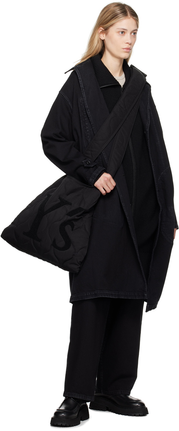 Y's Black Turtleneck Cardigan