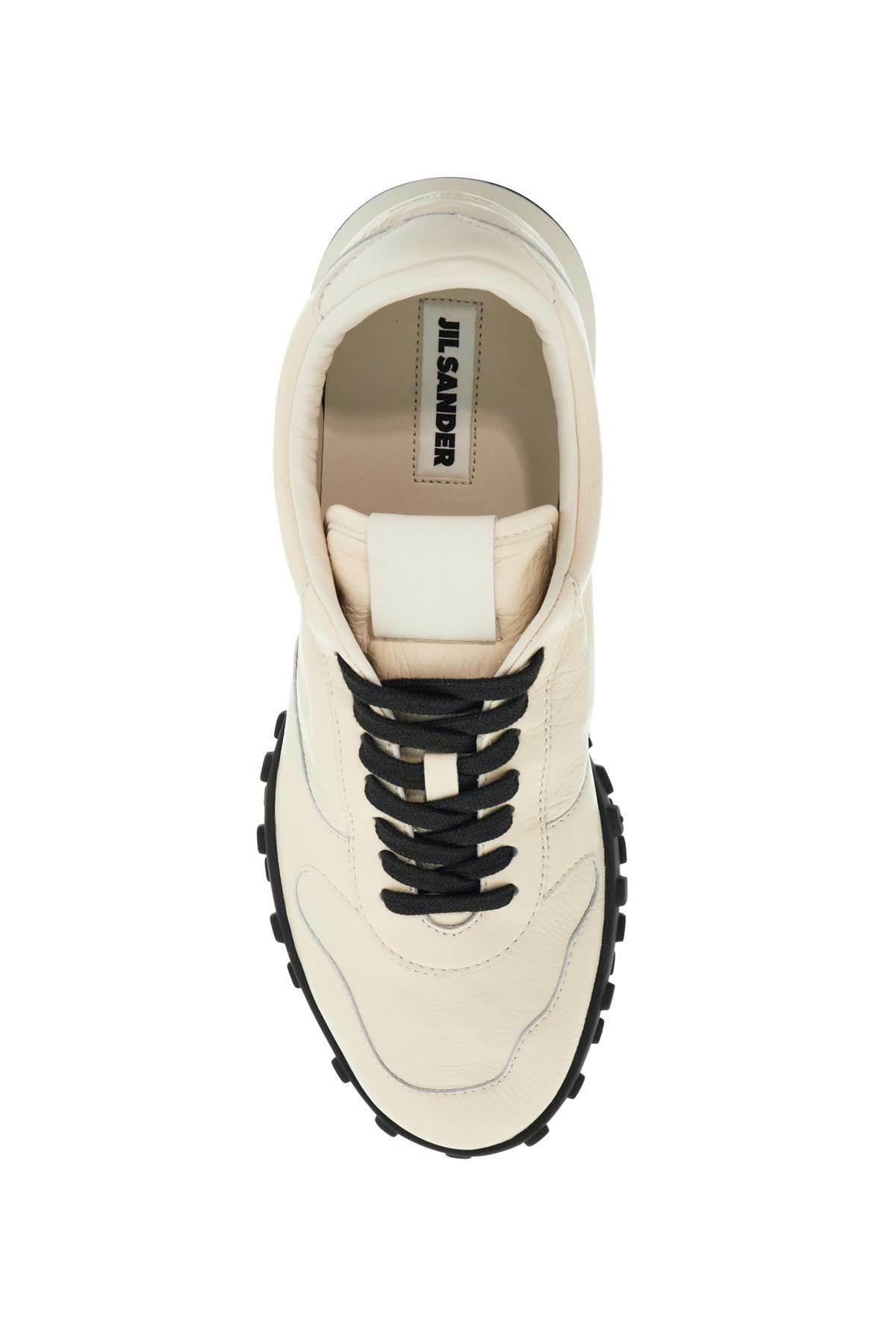 スニーカー JIL SANDER WHITE LEATHER AND SUEDE MOON SNEAKERS Jil Sander Moon Sneakers In White - 44% Off | Editorialist