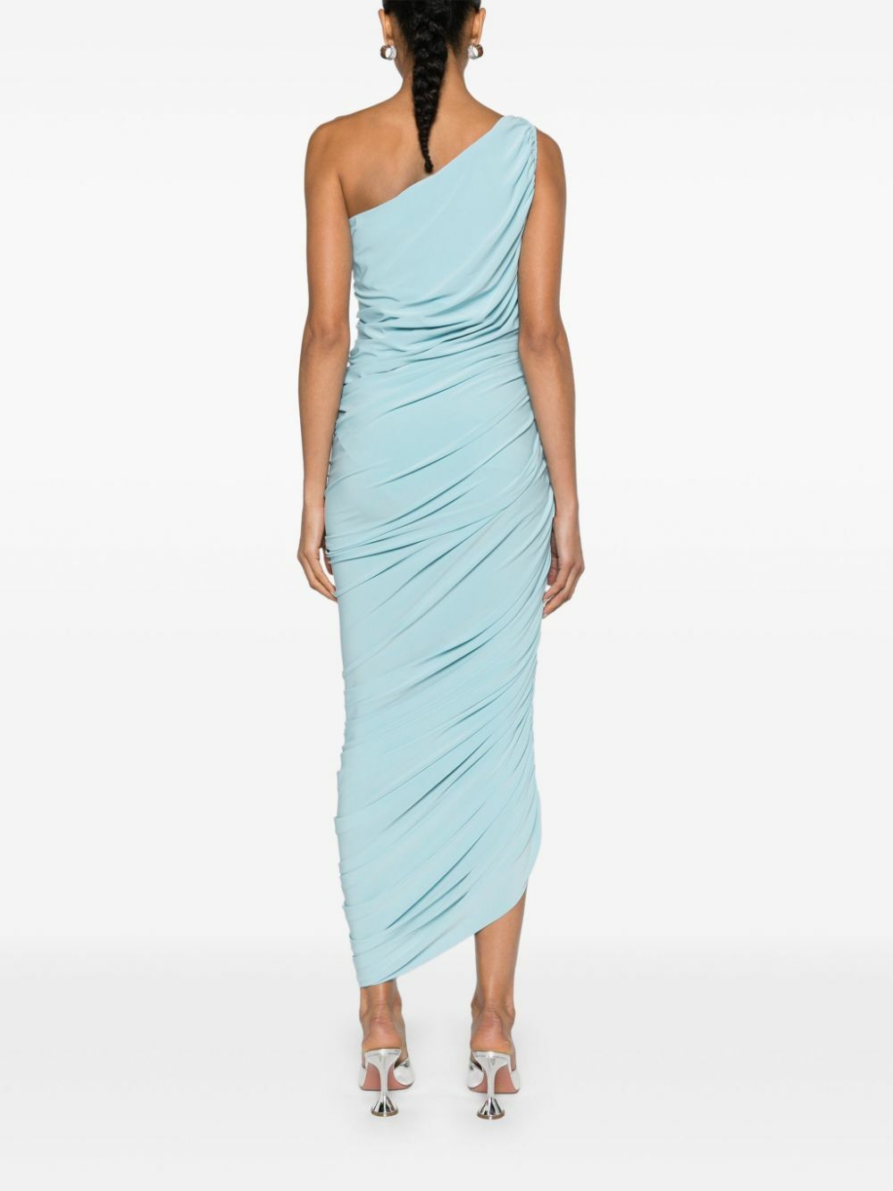 norma kamali diana ruched dress Norma Kamali Blue Diana Ruched Gown Norma Kamali