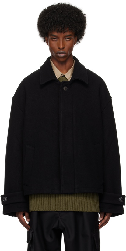 Photo: Lownn Black Wool Cashmere Cropped Jacket