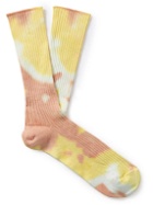 Auralee - Tie-Dyed Ribbed Cotton-Blend Socks