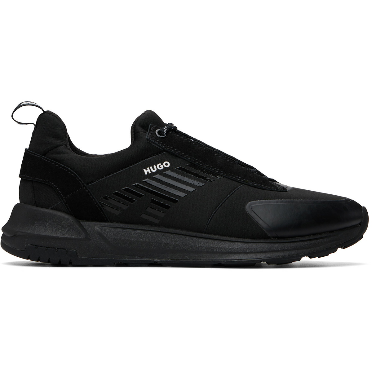 Hugo Black Printed-Logo Sneakers