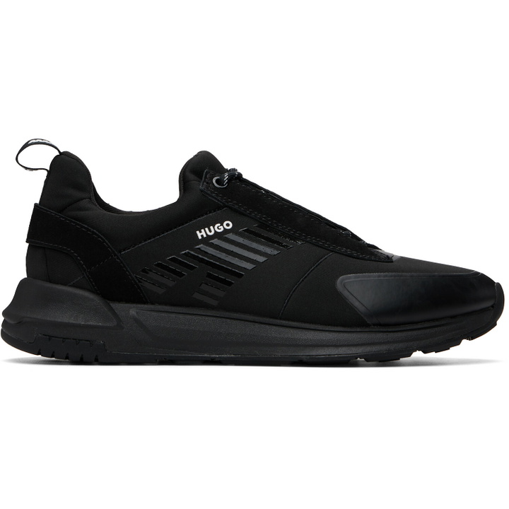 Photo: Hugo Black Printed-Logo Sneakers