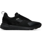 Hugo Black Printed-Logo Sneakers