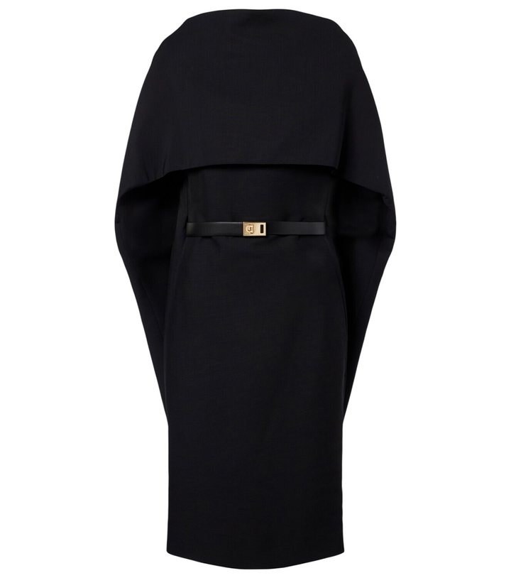 Photo: Ferragamo Belted caped midi dress