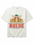 Rhude - Logo-Print Cotton-Jersey T-Shirt - Neutrals