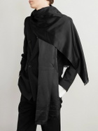 SAINT LAURENT - Logo-Jacquard Silk-Satin Scarf