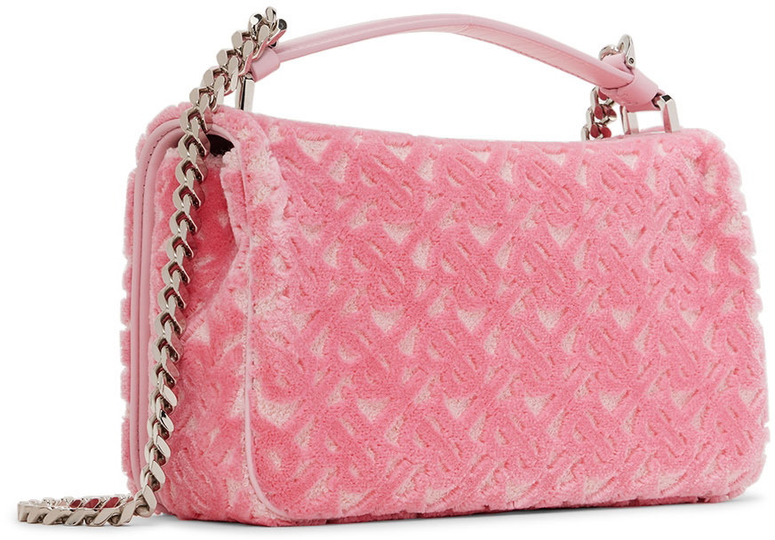 BURBERRY TB Monogram Leather Shoulder Bag-Primrose Pink