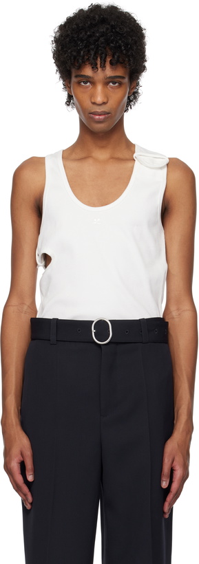 Photo: Courrèges White 90's Rib Cut Out Tank Top