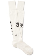 GUCCI - Logo-Intarsia Cotton-Blend Socks - White
