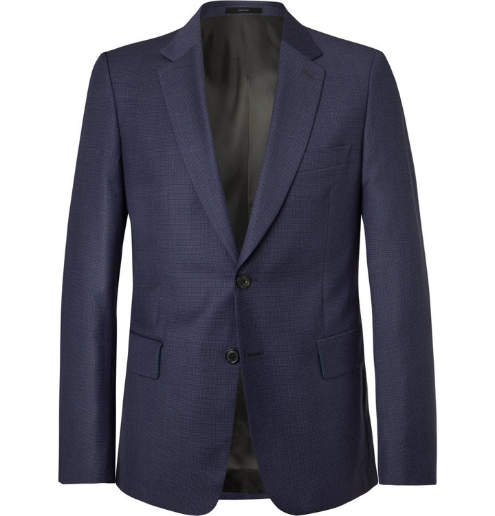 Photo: Paul Smith - Navy Soho Slim-Fit Puppytooth Wool Suit Jacket - Navy