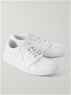 Nike Golf - Air Jordan 1 Low G Croc-Effect Trimmed Leather Golf Sneakers - White