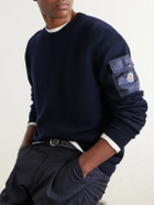 Moncler - Logo-Appliquéd Virgin Wool Sweater - Blue