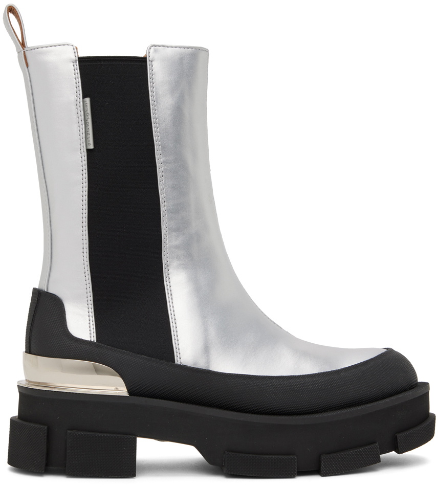 both Silver Gao Platform Chelsea Boots both