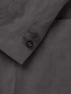 MR P. - Unstructured Double-Breasted Linen and Cotton-Blend Suit Jacket - Black
