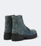 Balenciaga Combat Strike denim lace-up boots