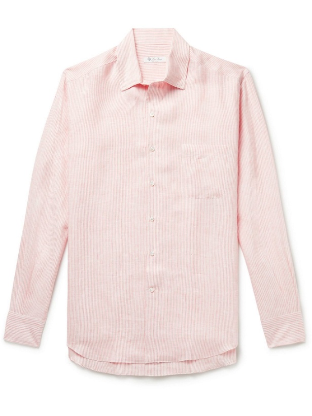 Photo: LORO PIANA - Striped Linen Shirt - Pink