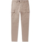 Brunello Cucinelli - Slim-Fit Stretch-Cotton Twill Cargo Trousers - Neutrals