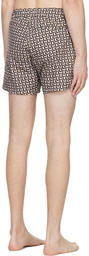 BOSS Beige Graphic Swim Shorts