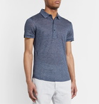 Orlebar Brown - Sebastian Slim-Fit Slub Linen Polo Shirt - Blue