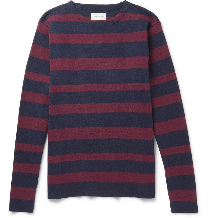 Photo: Oliver Spencer - Francisco Striped Cotton and Wool-Blend Sweater - Men - Navy