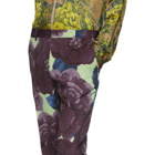 Dries Van Noten Purple and Green Wool Patrini Trousers