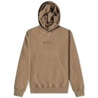 Maison Margiela Men's Embroidered Text Logo Hoody in Military Olive