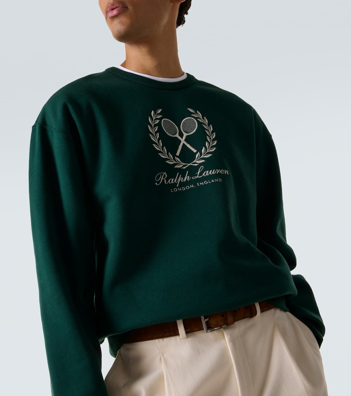 Ralph Lauren Purple Label Logo cotton and cashmere sweatshirt