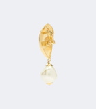 Oscar de la Renta Mussel embellished clip-on drop earrings