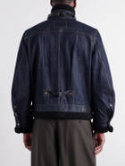 Sacai - Levi's Plush and Leather-Trimmed Denim Jacket - Blue