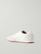 Mr P. - Suede-Trimmed Leather Sneakers - Neutrals
