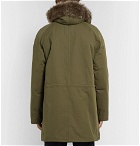 Yves Salomon - Cotton-Blend Hooded Down Parka with Detachable Shearling Lining - Men - Green