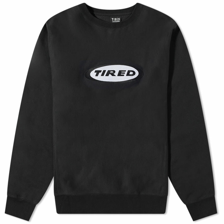 Photo: Tired Skateboards Men's Oval Logo Crew Sweat in Black