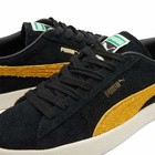 Puma Men's Suede VTG Hairy Suede Sneakers in Black/Mustard Seed/Whisper White