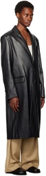 System SSENSE Exclusive Black Faux-Leather Coat