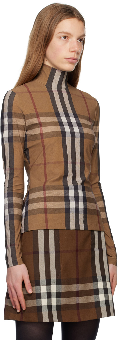 Burberry Brown Vintage Check Turtleneck