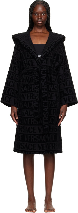 Photo: Versace Underwear Black Allover Bathrobe