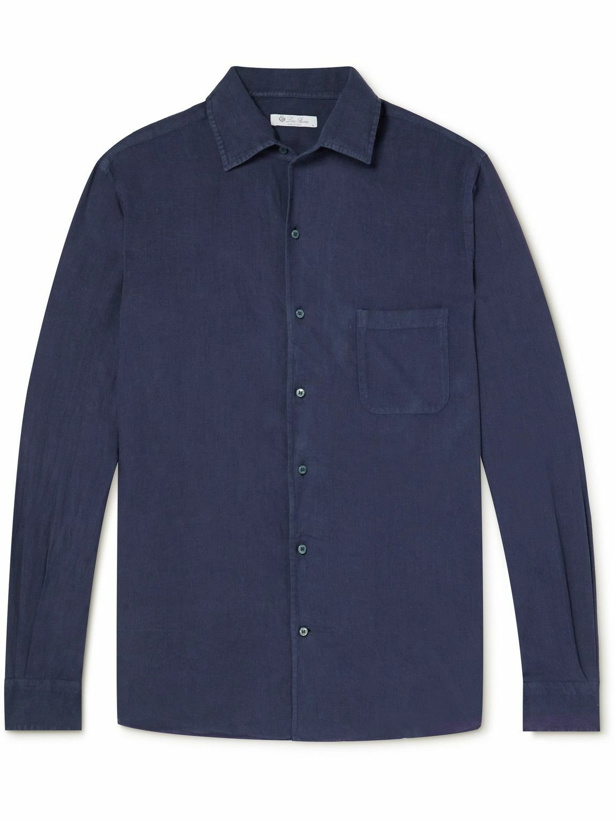 Photo: Loro Piana - Andre Garment-Dyed Linen Shirt - Blue
