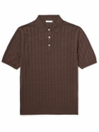 Boglioli - Ribbed Linen and Cotton-Blend Polo Shirt - Brown