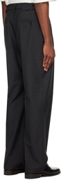 LEMAIRE Black One Pleat Trousers