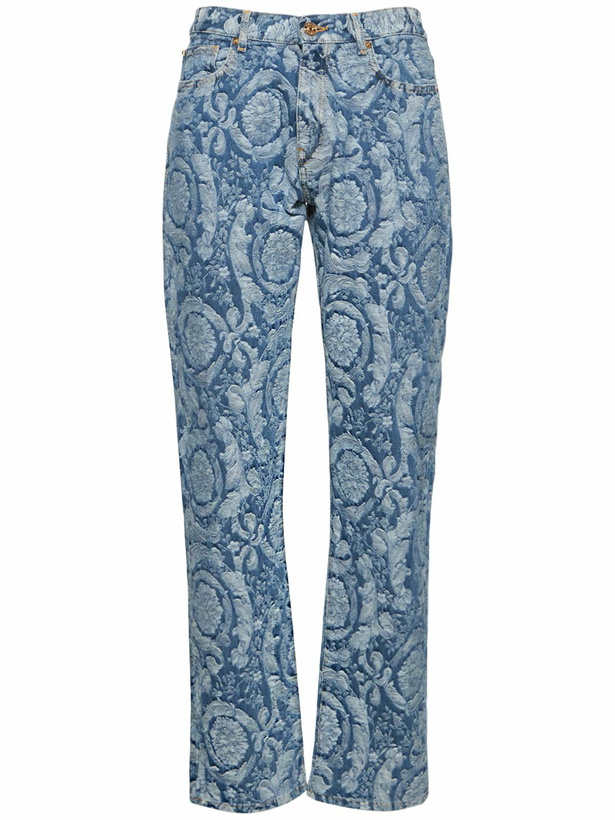 Photo: VERSACE - Baroque Jacquard Denim Jeans